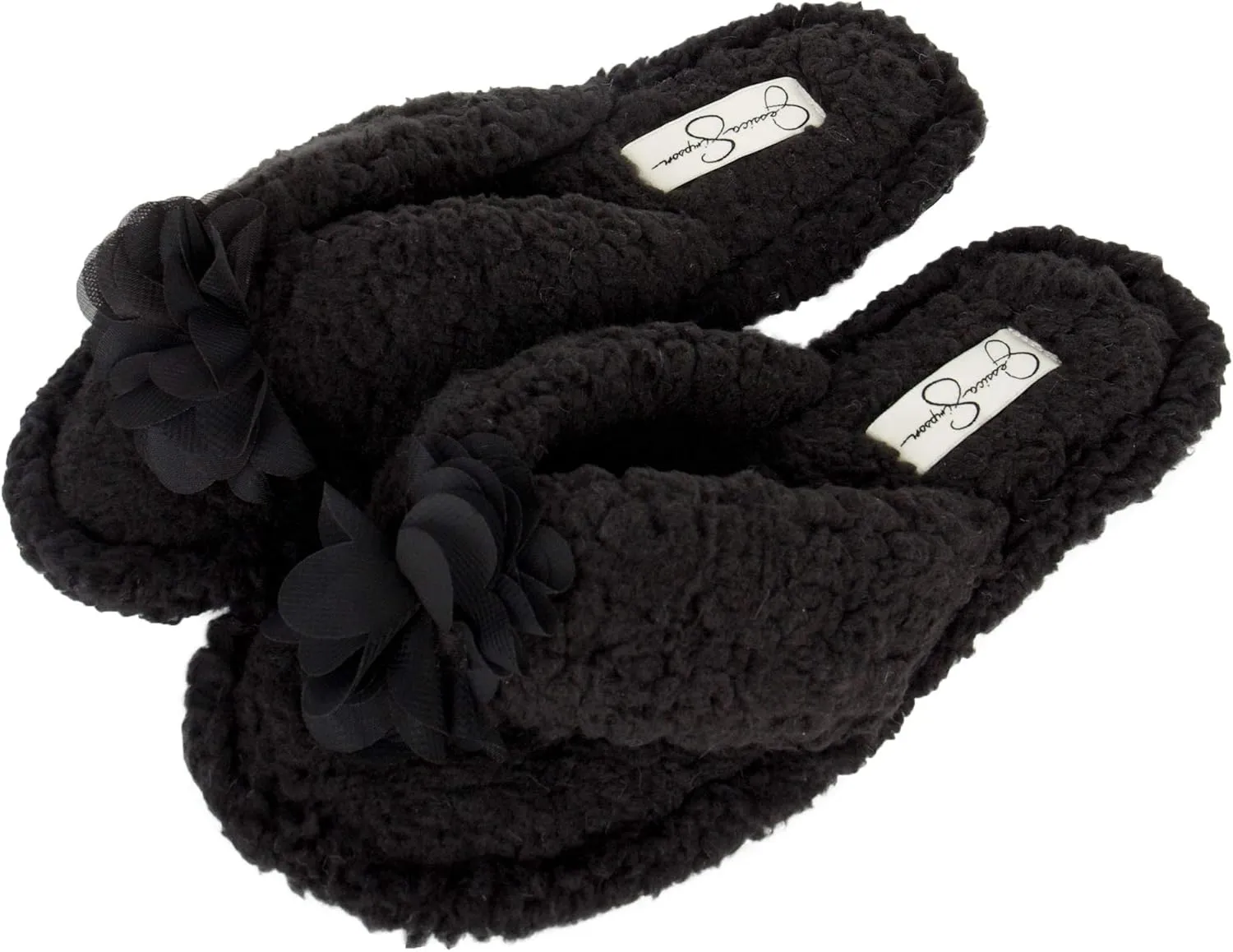 Jessica Simpson Women's Plush Marshmallow Slide-On Sandal House Slippers with Memory Foam