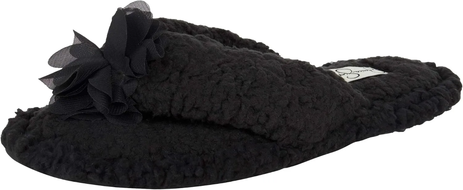 Jessica Simpson Women's Plush Marshmallow Slide-On Sandal House Slippers with Memory Foam