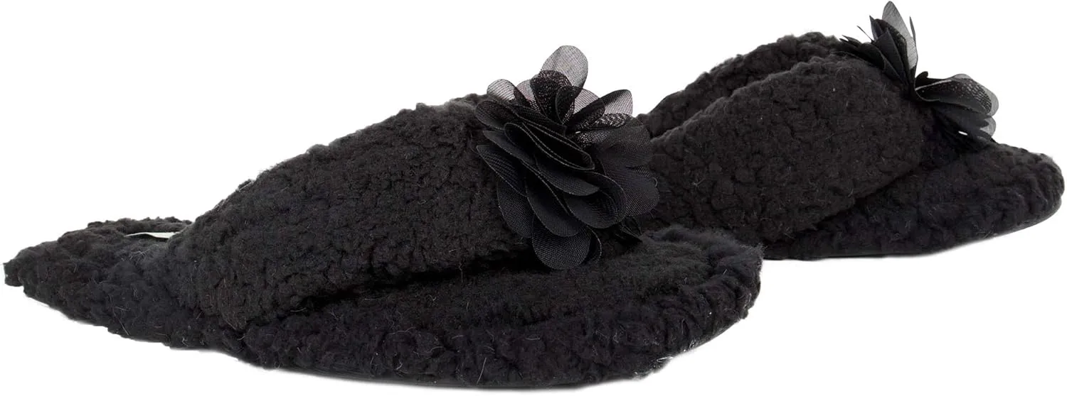 Jessica Simpson Women's Plush Marshmallow Slide-On Sandal House Slippers with Memory Foam