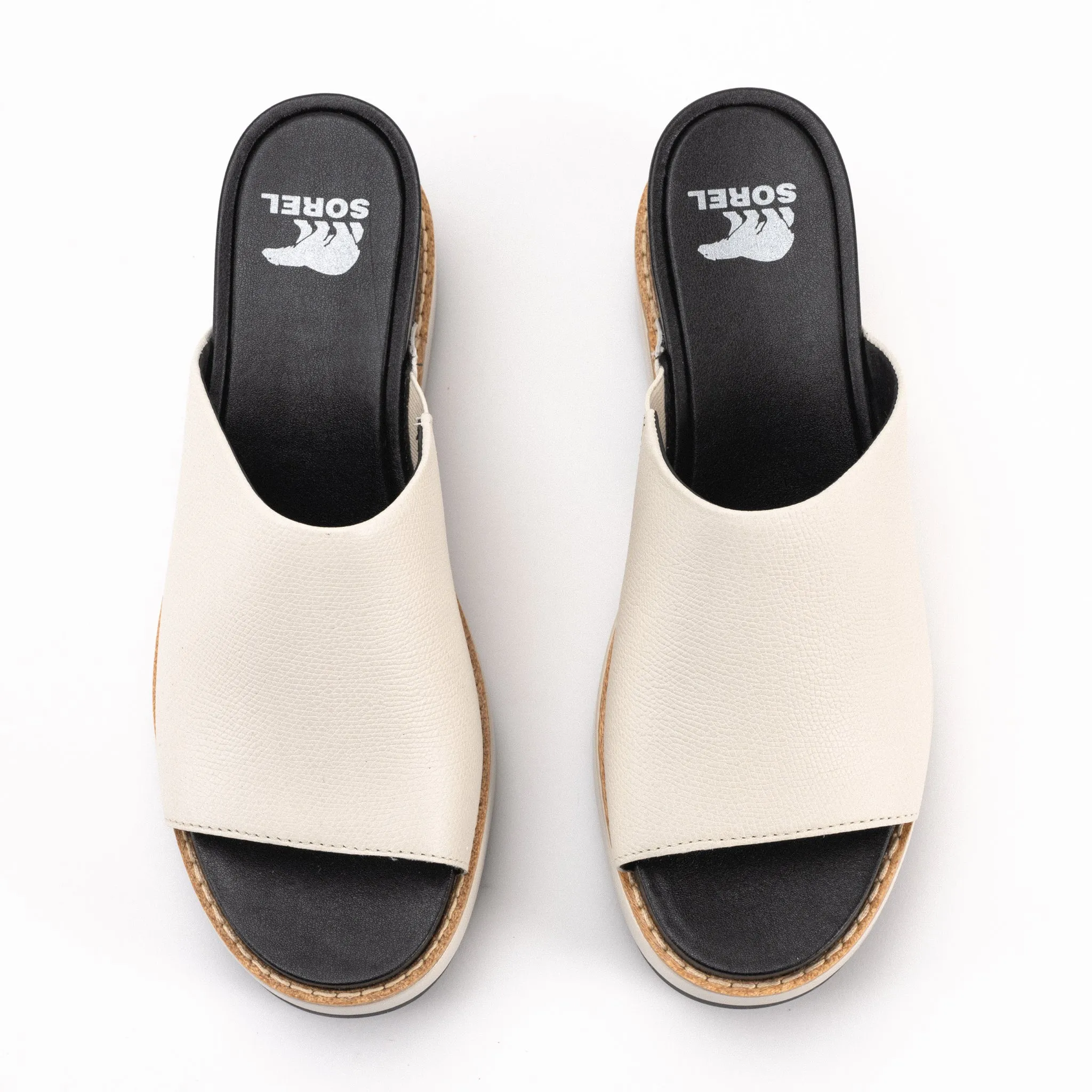 JOANIE IV SLIDE - CHALK - LEATHER