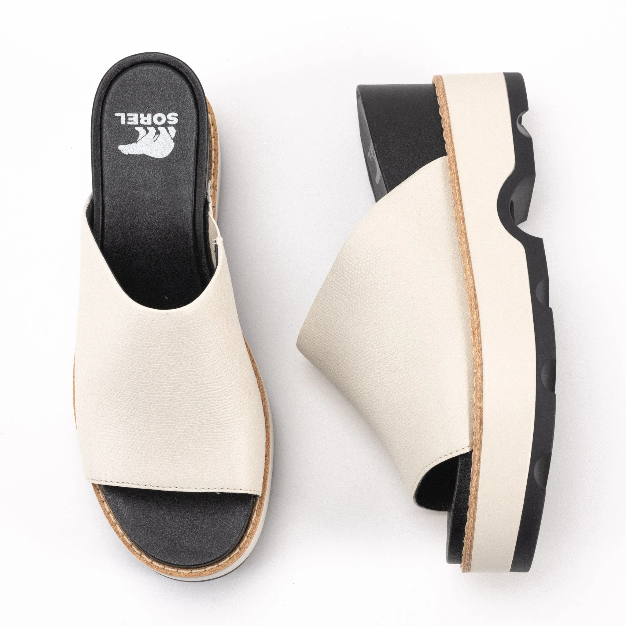 JOANIE IV SLIDE - CHALK - LEATHER