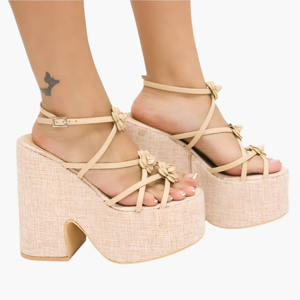 Joella Floral Wedge Sandal