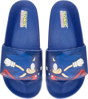 Josmo Kids Sonic The Hedgehog Slide Open Toe - Boys Sonic and Knuckles Sandal SlipOn Slides (sizes: 5-10 toddler / 11-12 little kid)