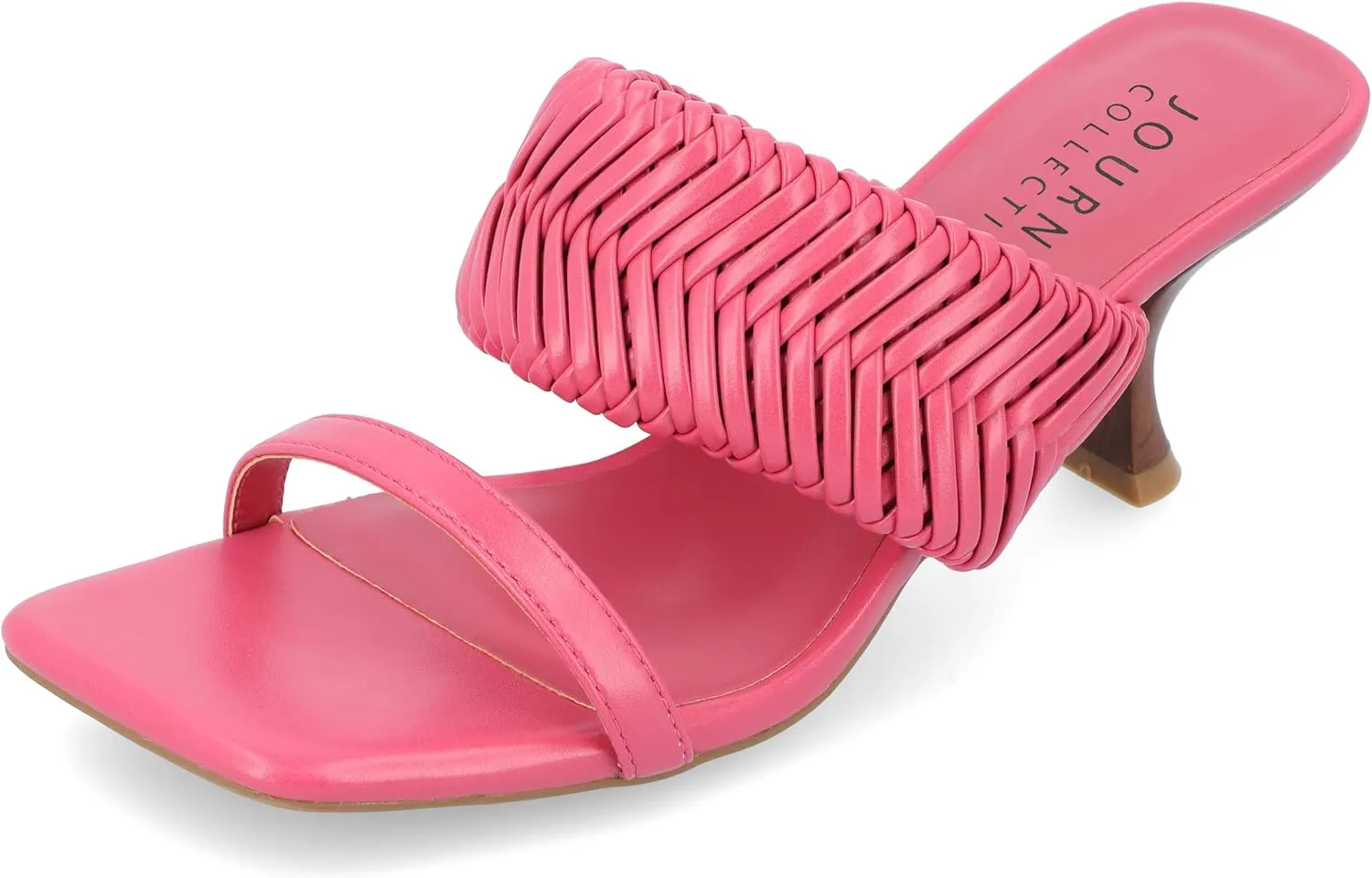 Journee Womens Monyka Tru Comfort Foam Woven Slip On Sandals