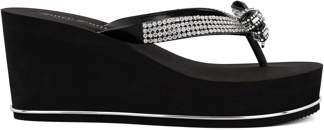 JUICY COUTURE Wedge Platform Flip Flop: High-Fashion, Soft Beach Sandal, Thong-Style Slide