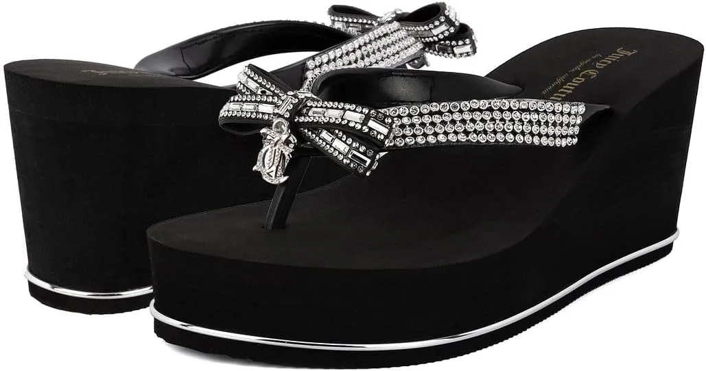 JUICY COUTURE Wedge Platform Flip Flop: High-Fashion, Soft Beach Sandal, Thong-Style Slide