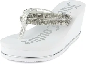 JUICY COUTURE Wedge Platform Flip Flop: High-Fashion, Soft Beach Sandal, Thong-Style Slide