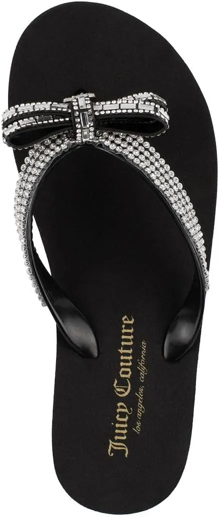JUICY COUTURE Wedge Platform Flip Flop: High-Fashion, Soft Beach Sandal, Thong-Style Slide