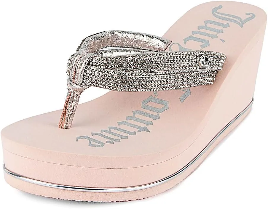 JUICY COUTURE Wedge Platform Flip Flop: High-Fashion, Soft Beach Sandal, Thong-Style Slide