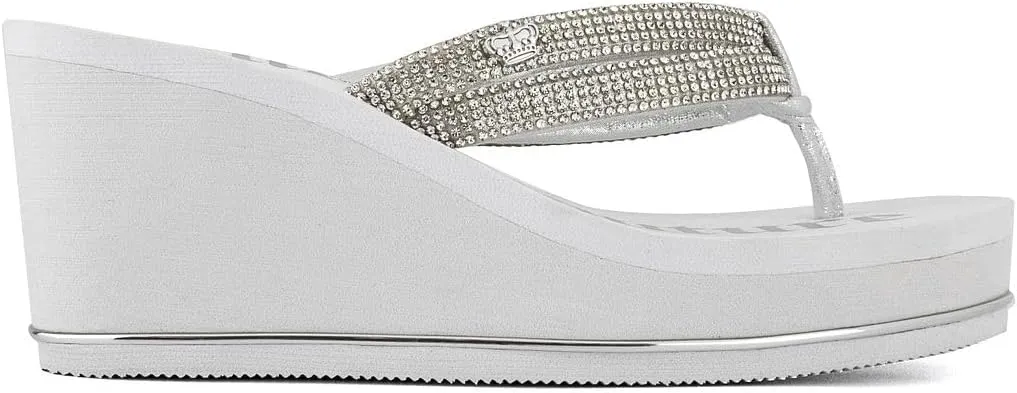 JUICY COUTURE Wedge Platform Flip Flop: High-Fashion, Soft Beach Sandal, Thong-Style Slide