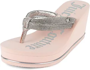 JUICY COUTURE Wedge Platform Flip Flop: High-Fashion, Soft Beach Sandal, Thong-Style Slide