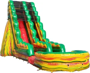JumpOrange Commercial Grade Inflatable Water Slide with Splash Pool for Adults and Kids Includes Blower,Stakes and Storage Bag 19-Foot Tall x 36-Foot Long x 15-Foot Wide Outdoor,Rainbow,JCX-WS19RAF