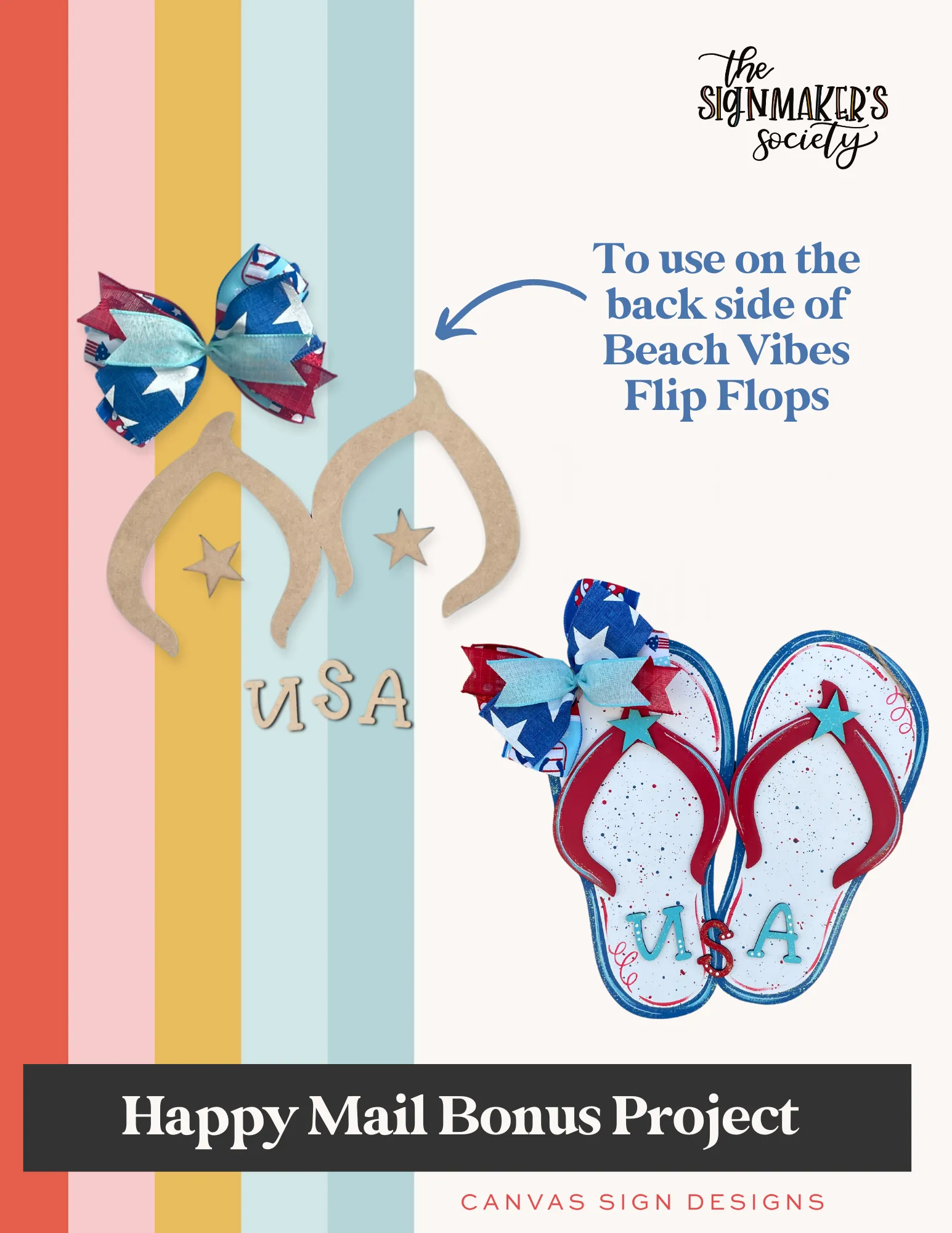 June 2024 USA  Flip Flops - Happy Mail Project Kit