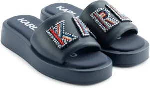 KARL LAGERFELD womens Opal Embellished Platform Sandal