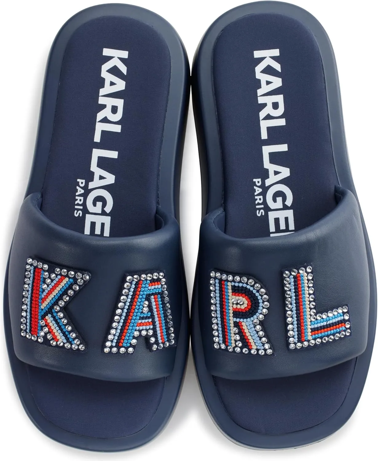 KARL LAGERFELD womens Opal Embellished Platform Sandal