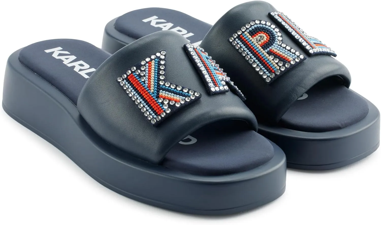 KARL LAGERFELD womens Opal Embellished Platform Sandal