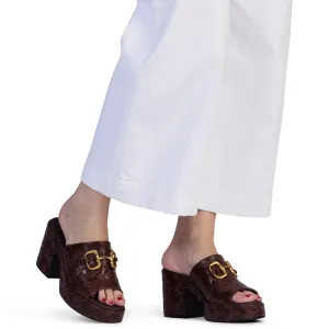 KATHRYN WILSON CARLY MULE CHOCOLATE WOVEN CALF