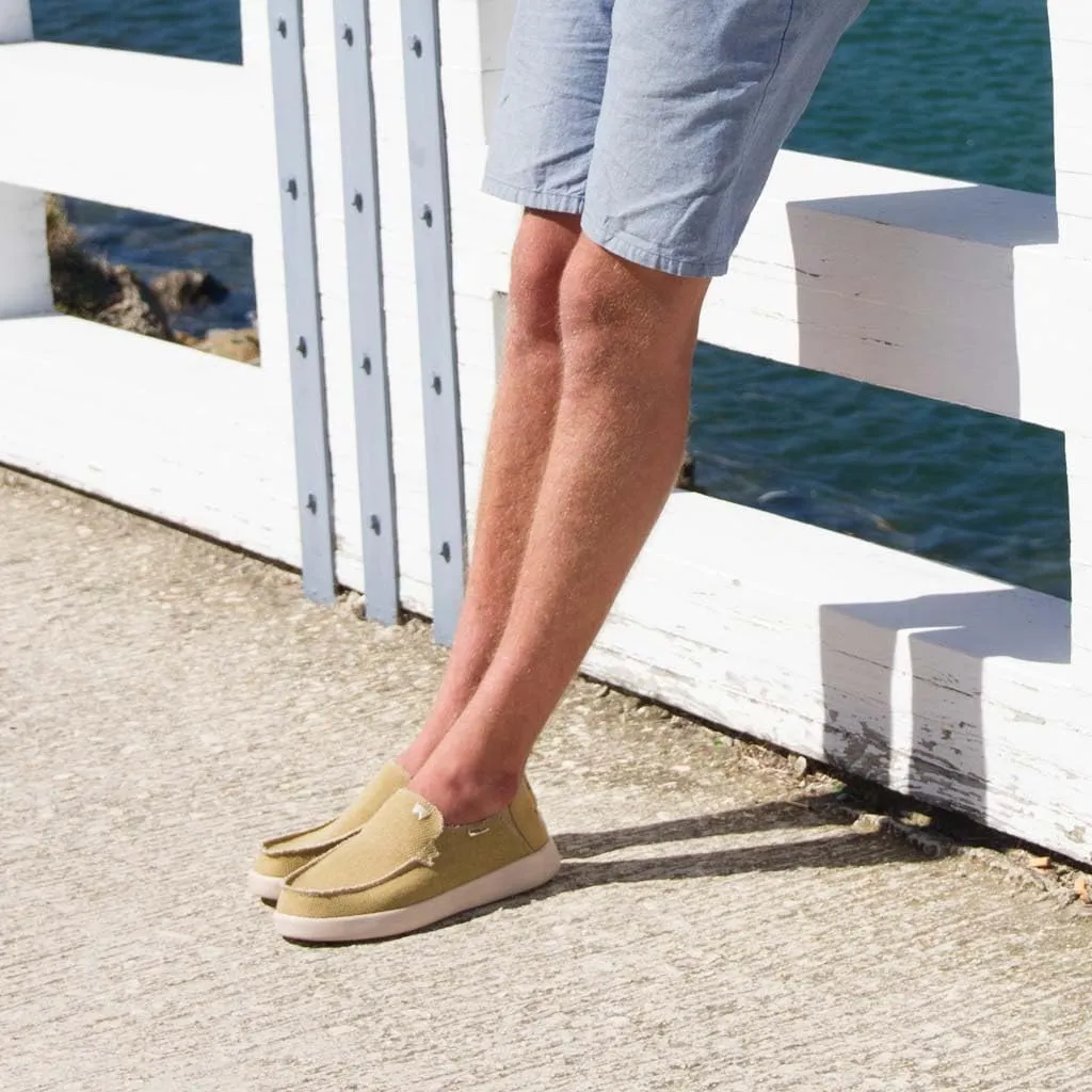 Kickback Barbeach Canvas Mens Slip On Loafers - Lightweight Canvas Slip in Shoes - with Leather Lined Memory Foam Insoles - Mens Casual Slip on Summer Shoes - Machine Washable
