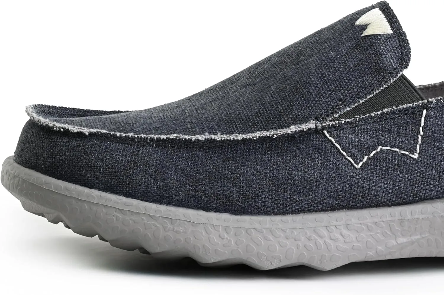 Kickback Couch 2.0 - Men's Grey Canvas Loafers - Lightweight Slip On Casual Shoes - All Day Comfort - Convertible Mule/Slider Design