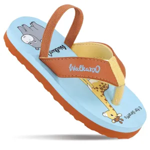 Kid's Printed Flip Flop Sandals  - WK408 Sky Brown