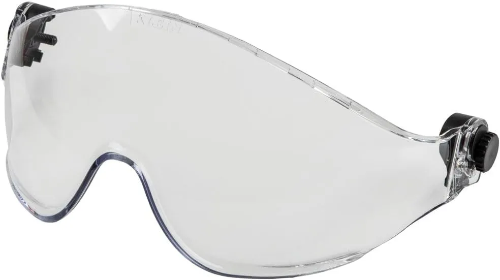 Klein Tools VISORCLR Clear Visor for Hard Hat and Safety Helmet, Low Profile, Impact Rated, Anti Fog, Scratch Resistant, Flip-Up, UV Protection