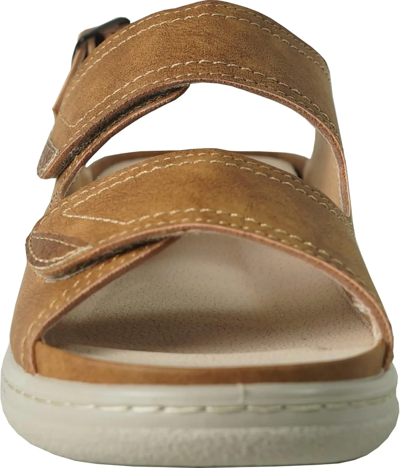 KOZI Canada Women Comfort Mule Shoe Casual Wedge Sandal with Round Toe Replaceable Orthopedic Insole Black Camel Navy Taupe