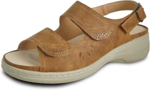 KOZI Canada Women Comfort Mule Shoe Casual Wedge Sandal with Round Toe Replaceable Orthopedic Insole Black Camel Navy Taupe