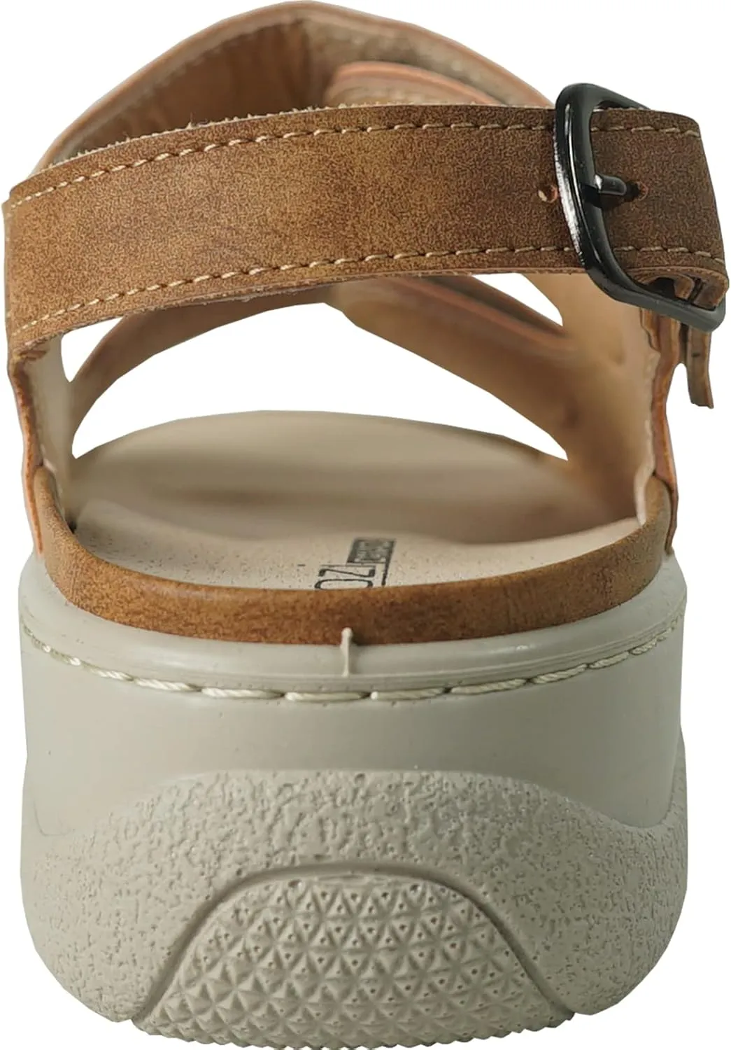 KOZI Canada Women Comfort Mule Shoe Casual Wedge Sandal with Round Toe Replaceable Orthopedic Insole Black Camel Navy Taupe