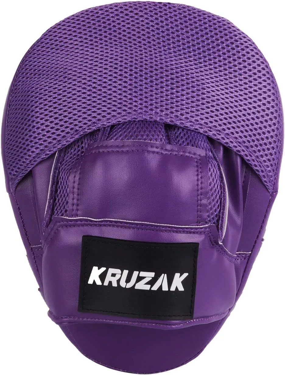 Kruzak Plain Punching Focus Mitts, Curved Hook and Jab Mitts for Muay Thai, MMA Training, Focus Pads for Boxing, Martial Arts, and Punching Target