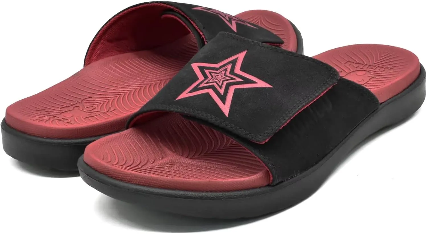 KuaiLu Mens Slides Soft Cushion Sport Sandals with Plantar Fasciitis Arch Support Adjustable Open Toe Summer Slippers Slip on Indoor Outdoor Size 7-15