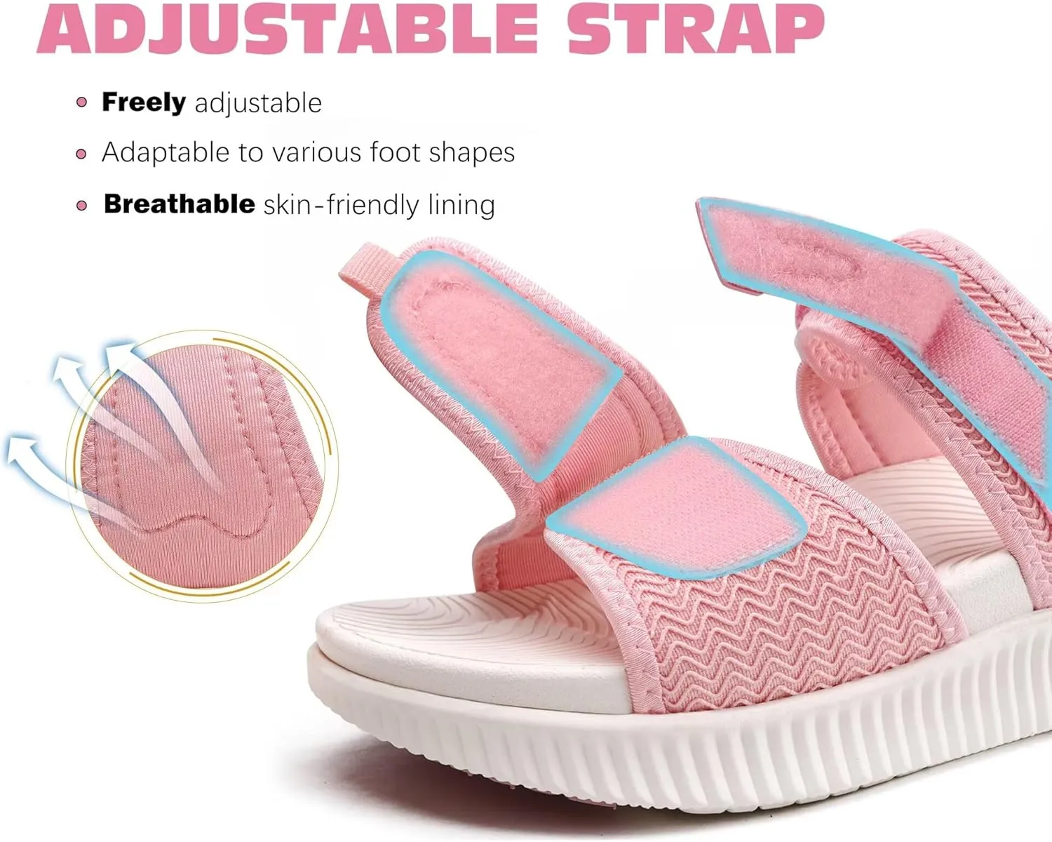 KuaiLu Womens Fashion Orthotic Slides Ladies Athletic Thick Cushion Recovery Sandals Adjustable Strap Slip On Walking Sandles With Comfortable Plantar Fasciitis Arch Support