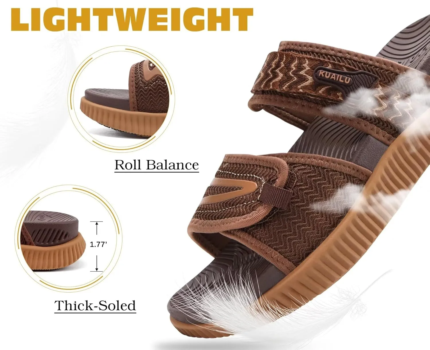 KuaiLu Womens Fashion Orthotic Slides Ladies Athletic Thick Cushion Recovery Sandals Adjustable Strap Slip On Walking Sandles With Comfortable Plantar Fasciitis Arch Support
