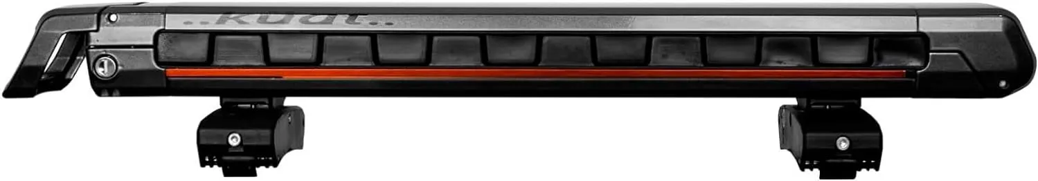 KUAT Grip 4 Durable Universal Car SUV Rooftop Crossbars Mounted Winter Sports Gear Hauling Transportation Slide-Out Locking Clamshell Rack, Fits 6 Skis/4 Snowboards - Gray with Orange Anodize