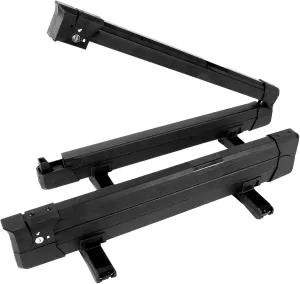 KUAT Switch Sturdy Universal Car Rooftop Crossbars Mounted Winter Sports Gear Clamshell Flip Down Quick Release Ski and Snowboarding Rack with Integrated Locks, Black, Switch 4-4 Skis