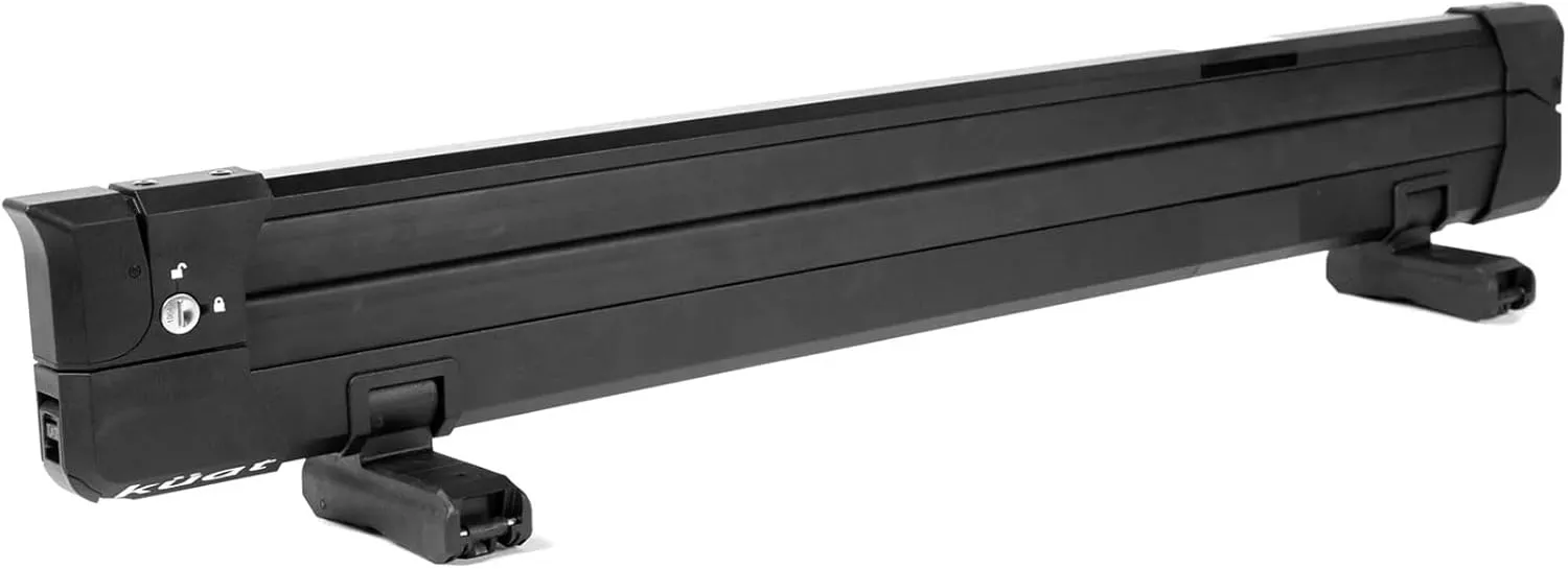 KUAT Switch Sturdy Universal Car Rooftop Crossbars Mounted Winter Sports Gear Clamshell Flip Down Quick Release Ski and Snowboarding Rack with Integrated Locks, Black, Switch 6-6 Skis