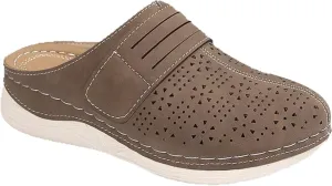 Kubbon Clogs for Womens Slip-On Flat Mule Shoes Comfortable Outdoor Mule Orthopedic Leather Clog Breathable Closed Toe Sandals Summer Wedge Shoes