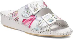 La Plume Women's, Jen Sandal White Floral 40 M