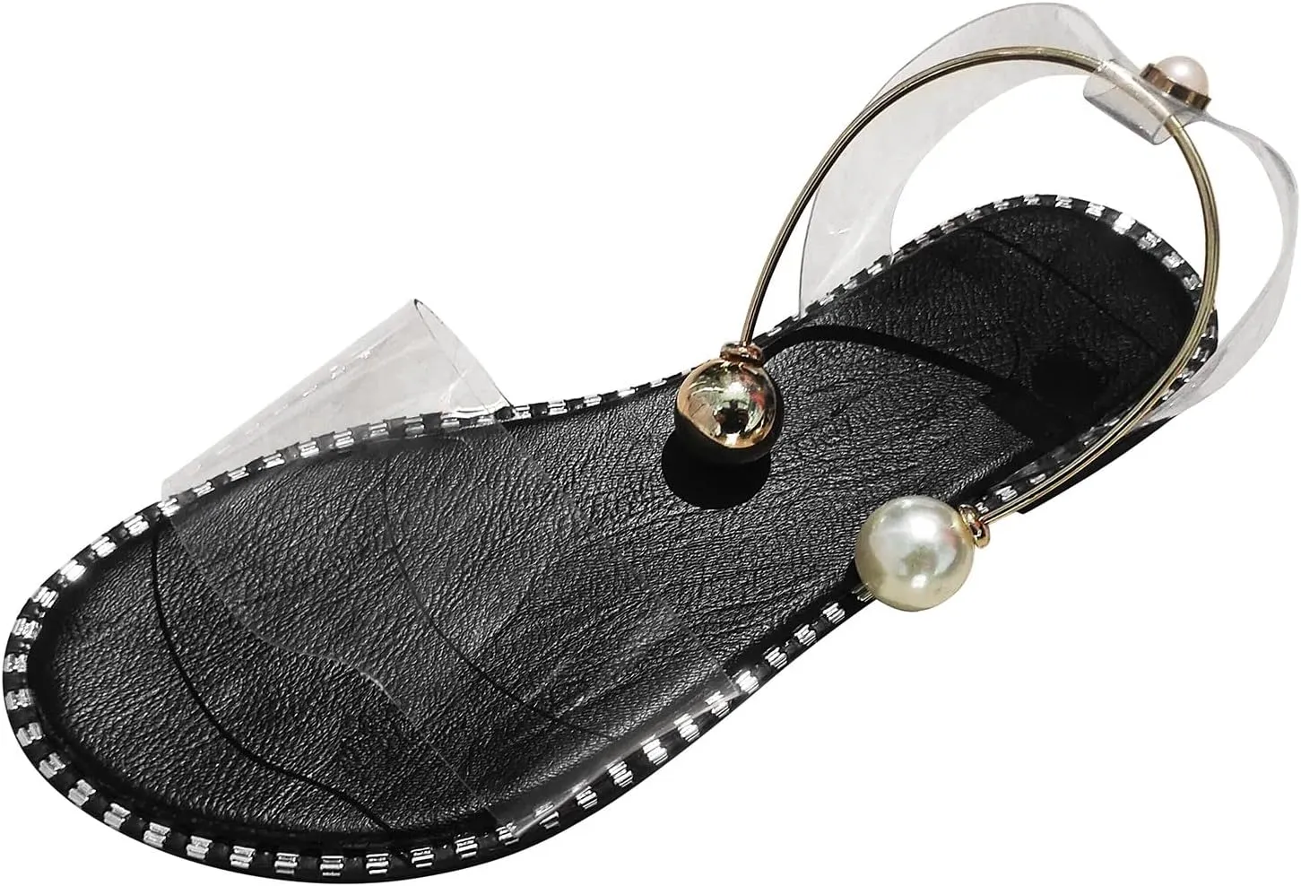 Lady Rhinestone Transparent Strap Slides for Women Open Toe Flat Sandals Casual Slip On Sandals Summer Beach Slippers