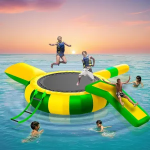 Lake Water Trampoline - for with Slide,Recreational Floating Bouncer Lake-Ideal Bouncing, Jumping, Launching,Summer Toys Water Outdoor Boys Girls Fun