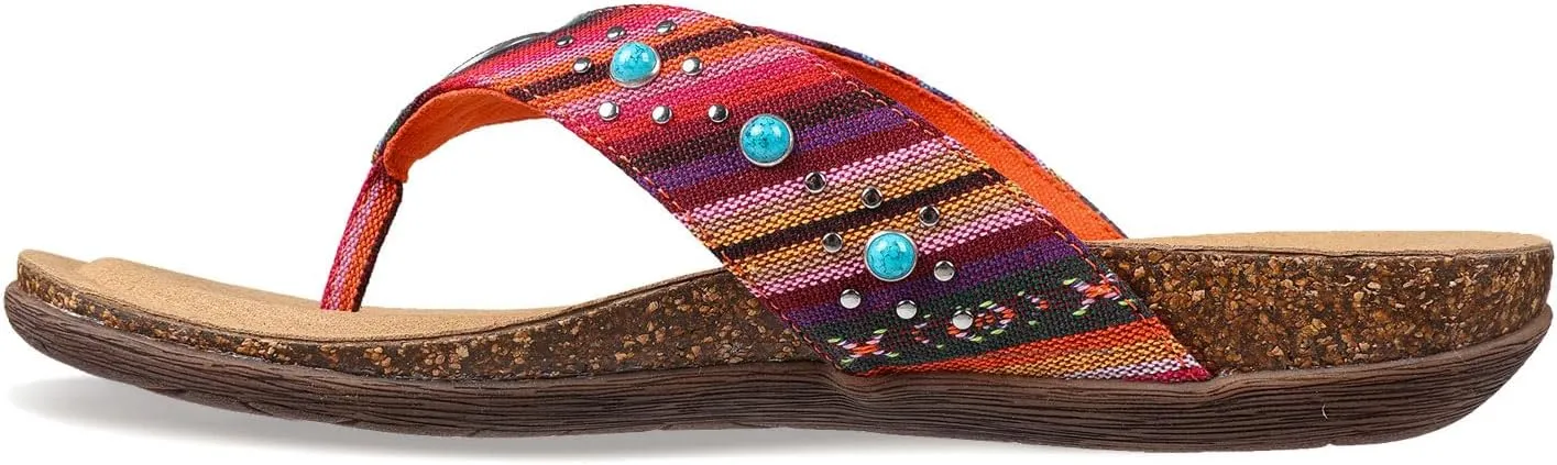 Lamo Women's Jovie Flip Flops for women – Durable Rubber and Cork Outsole, Breathable Microfiber Footbed for Superior Comfort, Stylish and Convenient womens flip flops
