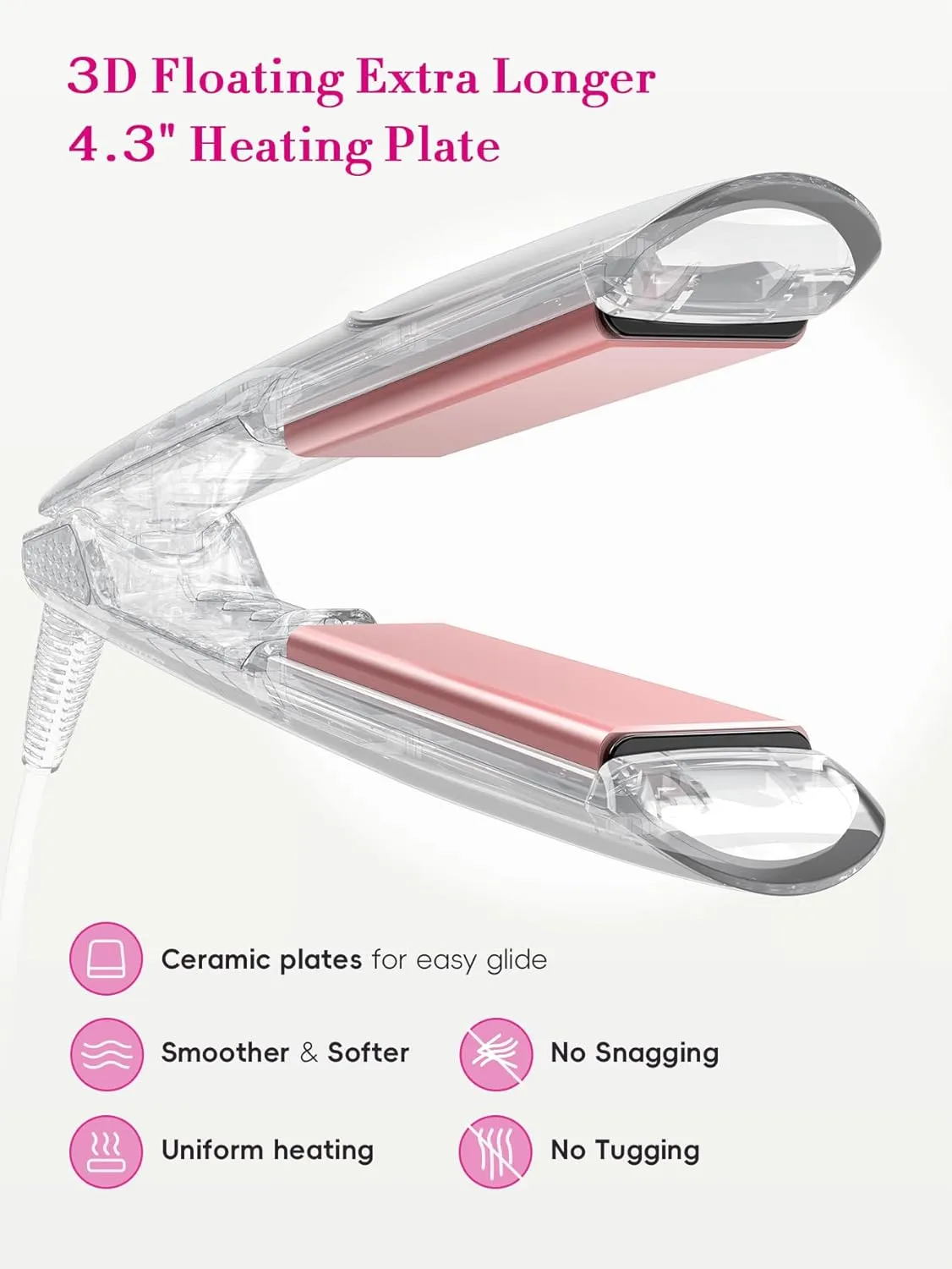 LANDOT Flat Iron Hair Straightener: Ceramic Ionic Straightener for Frizz-Free Shine - Adjustable Temp 250-450F & Auto Shut Off   Travel Pouch