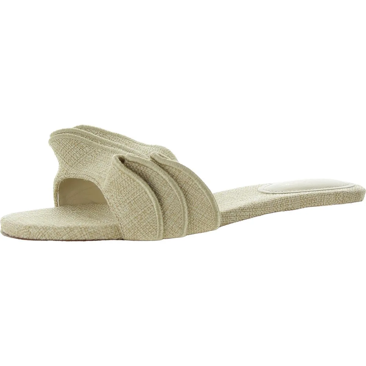 Larroude Womens Ivy Ruffle Ruffled Woven Mule Sandals