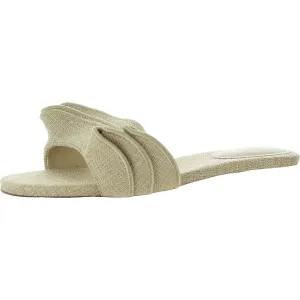 Larroude Womens Ivy Ruffle Ruffled Woven Mule Sandals