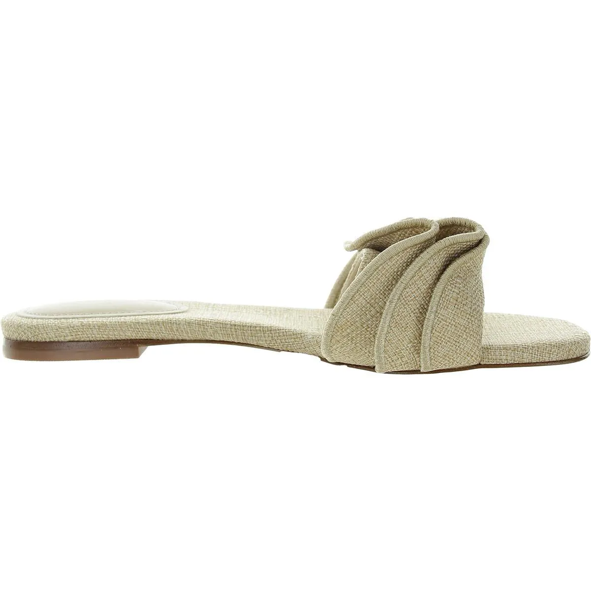 Larroude Womens Ivy Ruffle Ruffled Woven Mule Sandals
