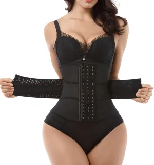 Latex Waist Trainer Corset, Double Control Waist Cincher for Women,Tummy Control Girdle Hourglass Body Shaper