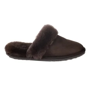 Le Chameau Ladies Mule Maison Slippers - Marron Fonce