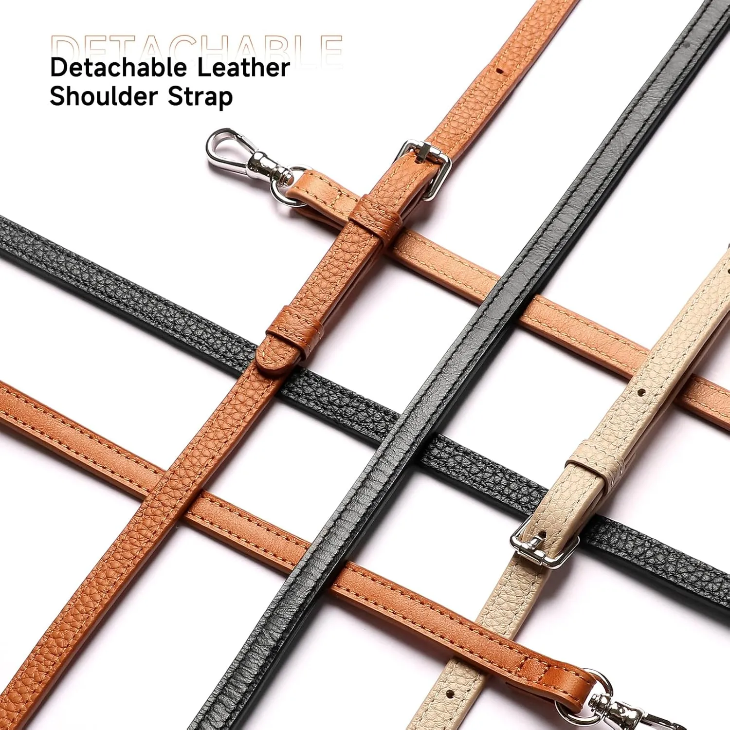 Leather Crossbody Wallet Phone Case for iPhone 15 Pro Max 6.7 in,Genuine Leather Flip Purse Case Cover Phone Case for Woman,with Adjustable Wrist Strap Card Holder Protective Handbag Cover Brown