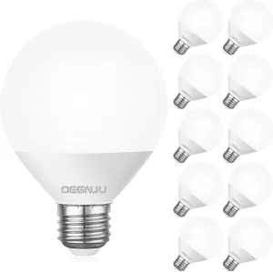 LED Vanity Light Bulbs, 60W Equivalent, Bathroom Light Bulbs 4000K Cool White, 800 Lumens, G25 Globe Bulb for Makeup Mirror, Round Shape, 7W, 120V, Non-Dimmable, 10 Pack