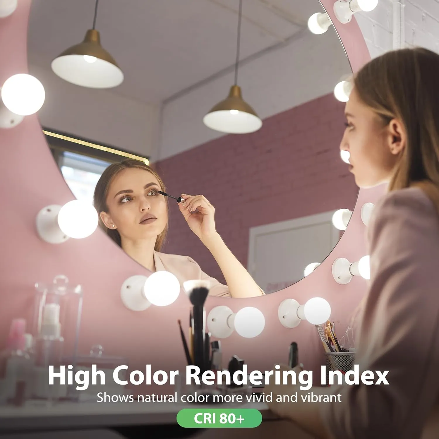 LED Vanity Light Bulbs, 60W Equivalent, Bathroom Light Bulbs 4000K Cool White, 800 Lumens, G25 Globe Bulb for Makeup Mirror, Round Shape, 7W, 120V, Non-Dimmable, 10 Pack