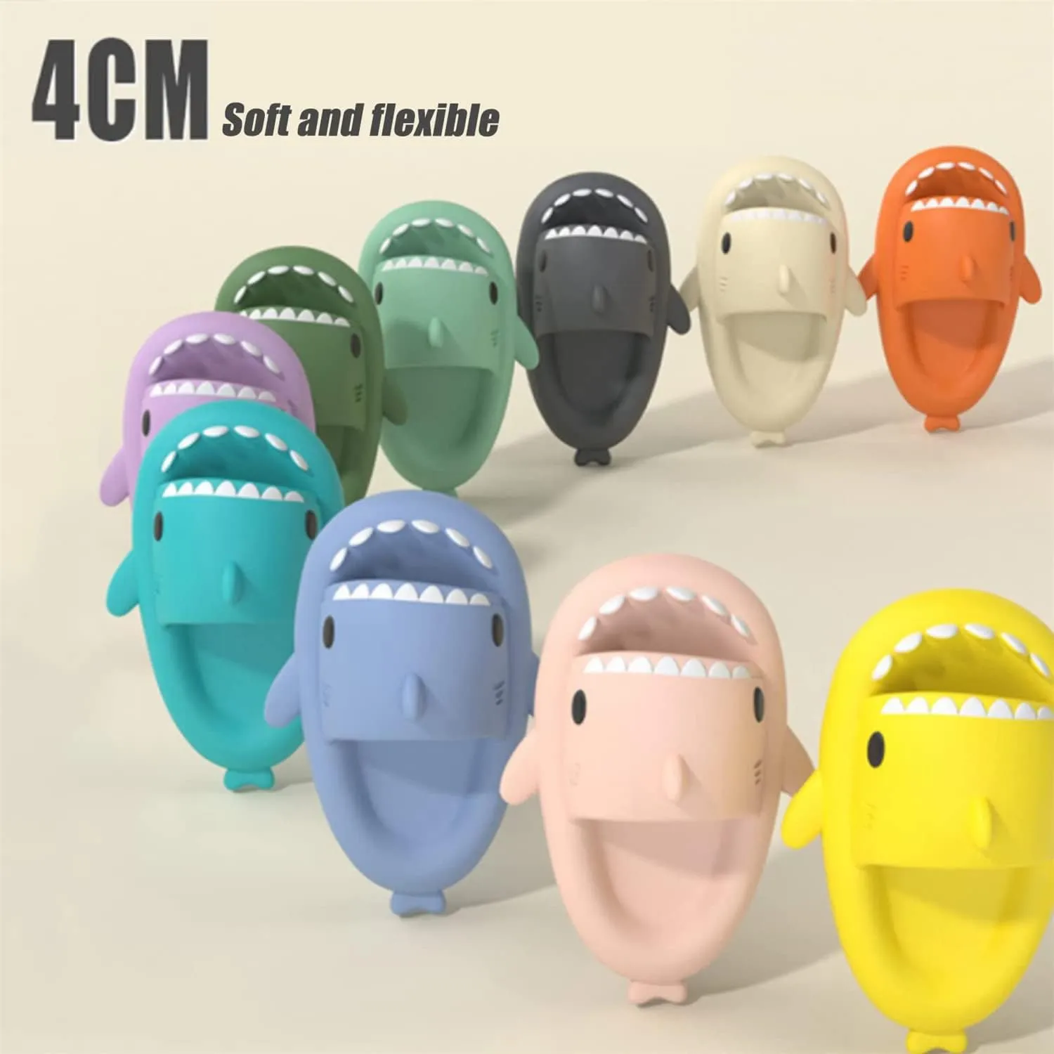 LELEBEAR Sharklas Originales Kids, Sharky Chanclas,Kids Shark Slides,Summer Cloud Shark Slippers Non-Slip Open Toe Sandals